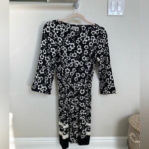 H&M Black and White Floral Long Sleeve Dress